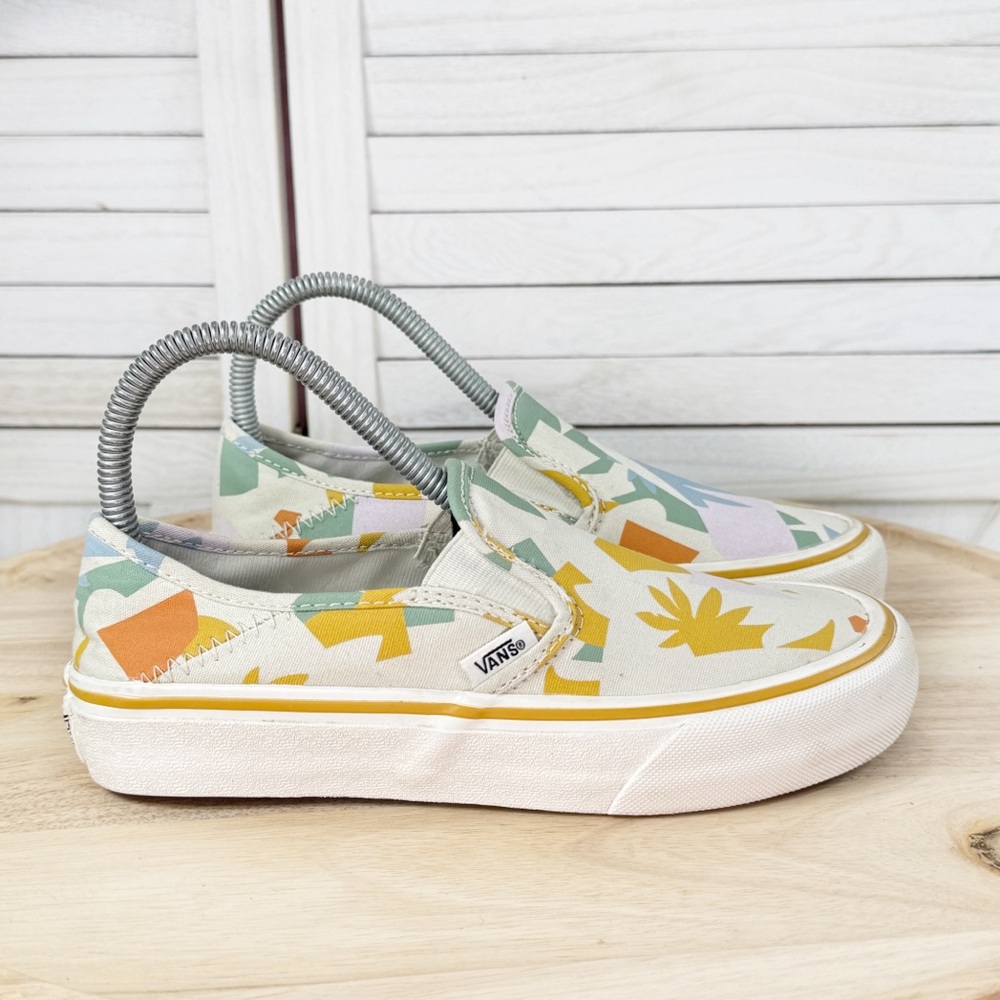 Vans Lelia Hurst Abstract Tropical Print Slip On Pro‎ Sneakers White Multi 6